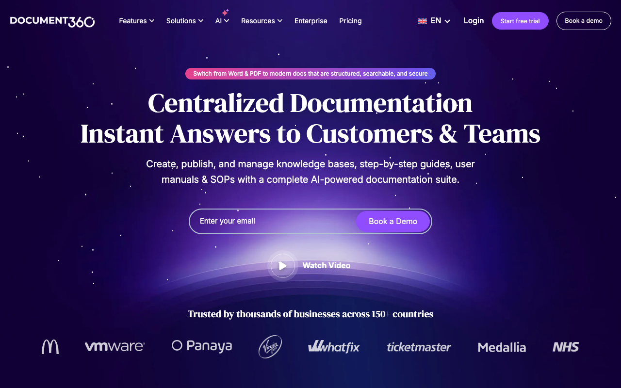 Document360 screenshot